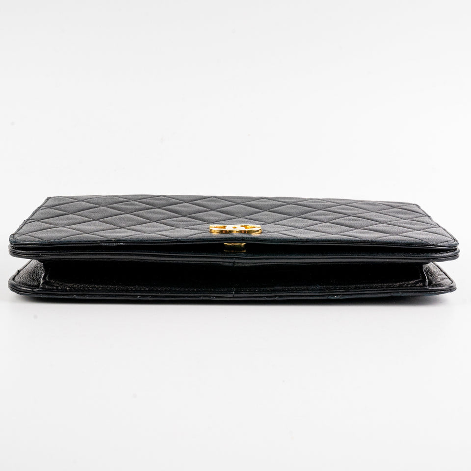 Chanel Vintage Flap Clutch Shoulder Bag Black