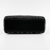 Christian Dior Mini Lady Dior Strass Satin Bag Black