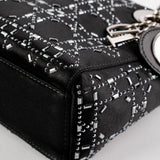 Christian Dior Mini Lady Dior Strass Satin Bag Black