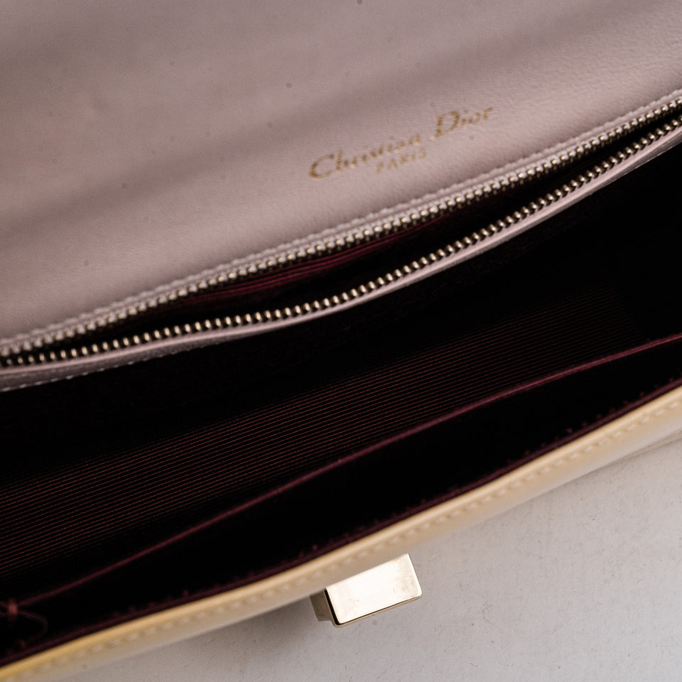 Christian Dior Diorama Medium Patent Shoulder Bag Yellow