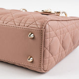 Christian Dior Small Lady Dior Lambskin Pink Bag