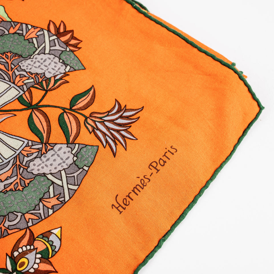 Hermes Cashmere Scarf Orange