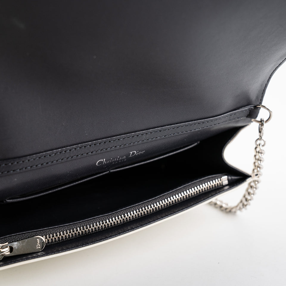 Dior Diorama Patent Wallet On Chain Woc Ivory