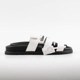 Hermes Chypre Sandals White Calfskin Size 37