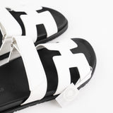 Hermes Chypre Sandals White Calfskin Size 37