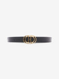 Christian Dior CD Belt Black / Gold Leather 75cm / 30"