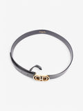 Christian Dior CD Belt Black / Gold Leather 75cm / 30"