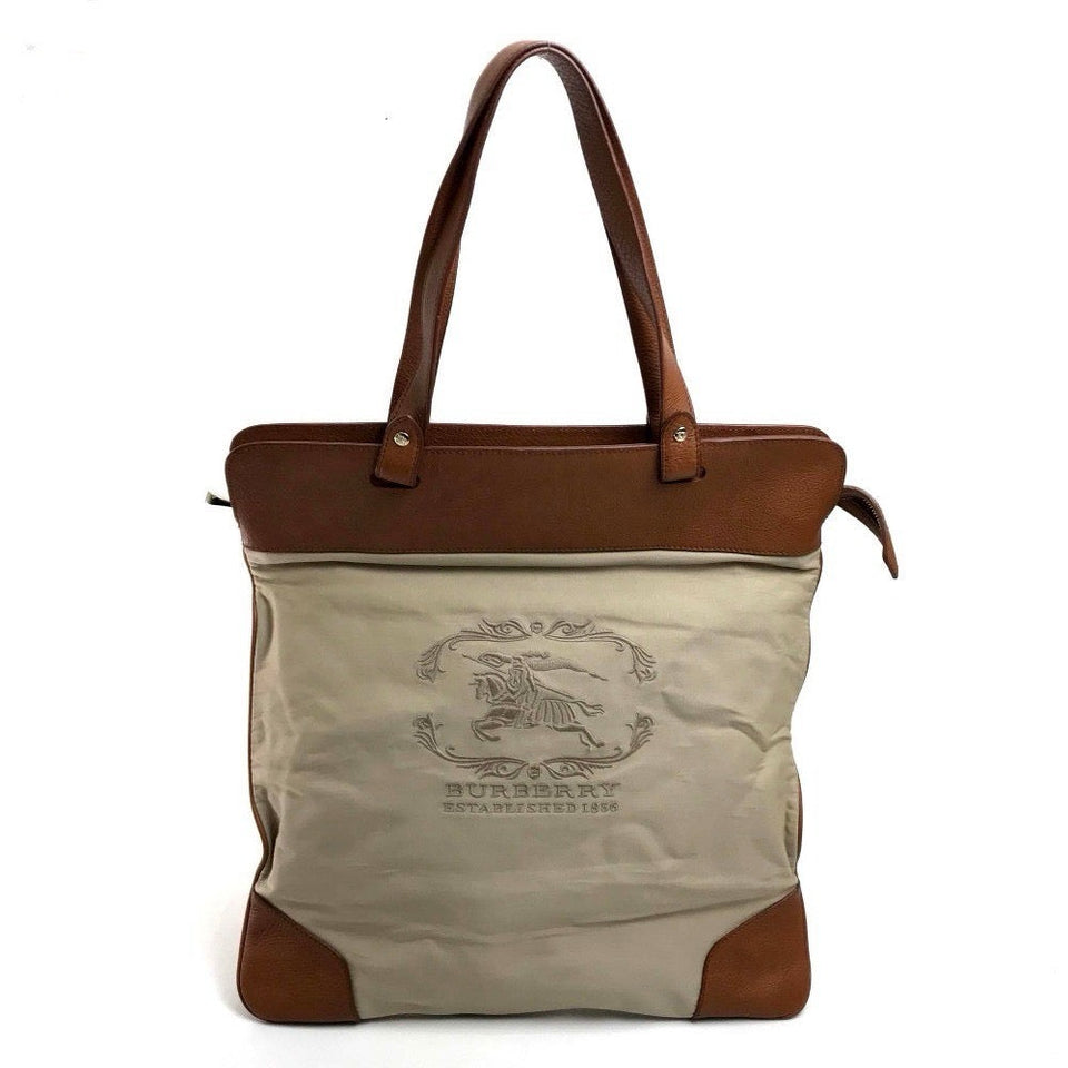 Burberry Tote Bag Canvas / leather beige Bag Women(Unisex)