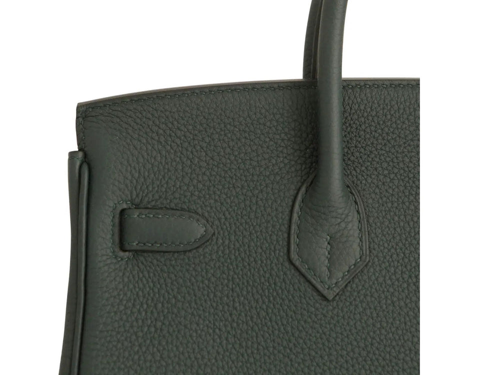 Hermes Birkin 25 Leather Gold Hardware Handbag Bag for Women (Green Matt)