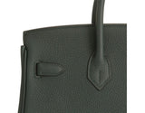 Hermes Birkin 25 Leather Gold Hardware Handbag Bag for Women (Green Matt)