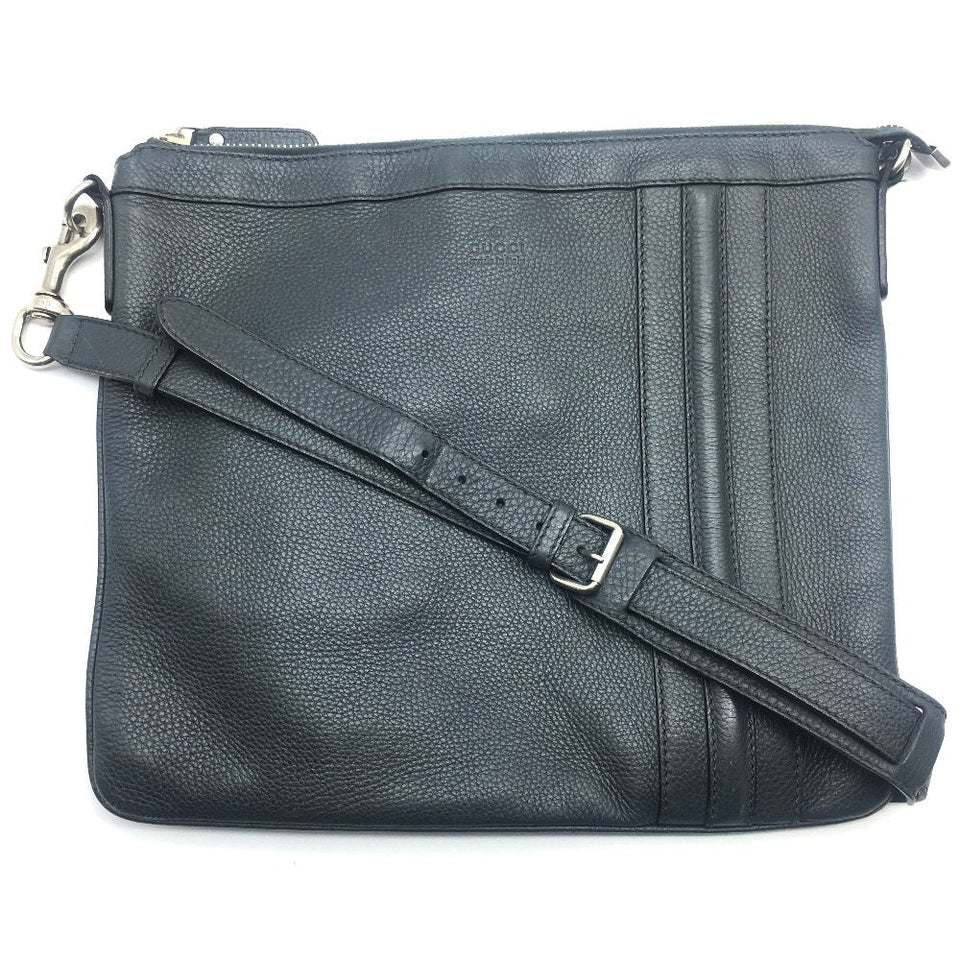 Gucci Shoulder Bag 233329 leather Dark gray type No Gusset All Leather Leather Business A4 document storage mens