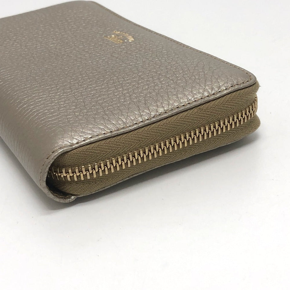 Gucci Long Wallet Purse 307984 leather Champagne Gold Bamboo Continental wallet Women