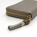 Gucci Long Wallet Purse 307984 leather Champagne Gold Bamboo Continental wallet Women