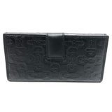 Gucci Long Wallet Purse 143389 leather black Embossed all over pattern Women