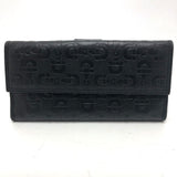 Gucci Long Wallet Purse 143389 leather black Embossed all over pattern Women