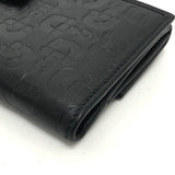 Gucci Long Wallet Purse 143389 leather black Embossed all over pattern Women