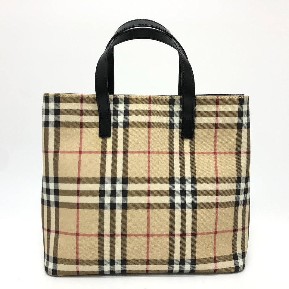 Burberry Handbag PVC / Leather beige check Women