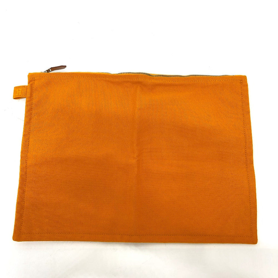 Hermes Pouch canvas Orange logo Women