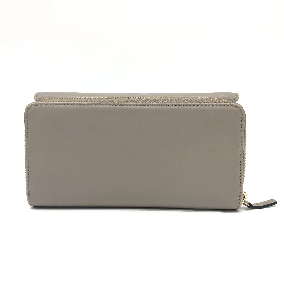 Gucci Long Wallet Purse leather gray logo Women