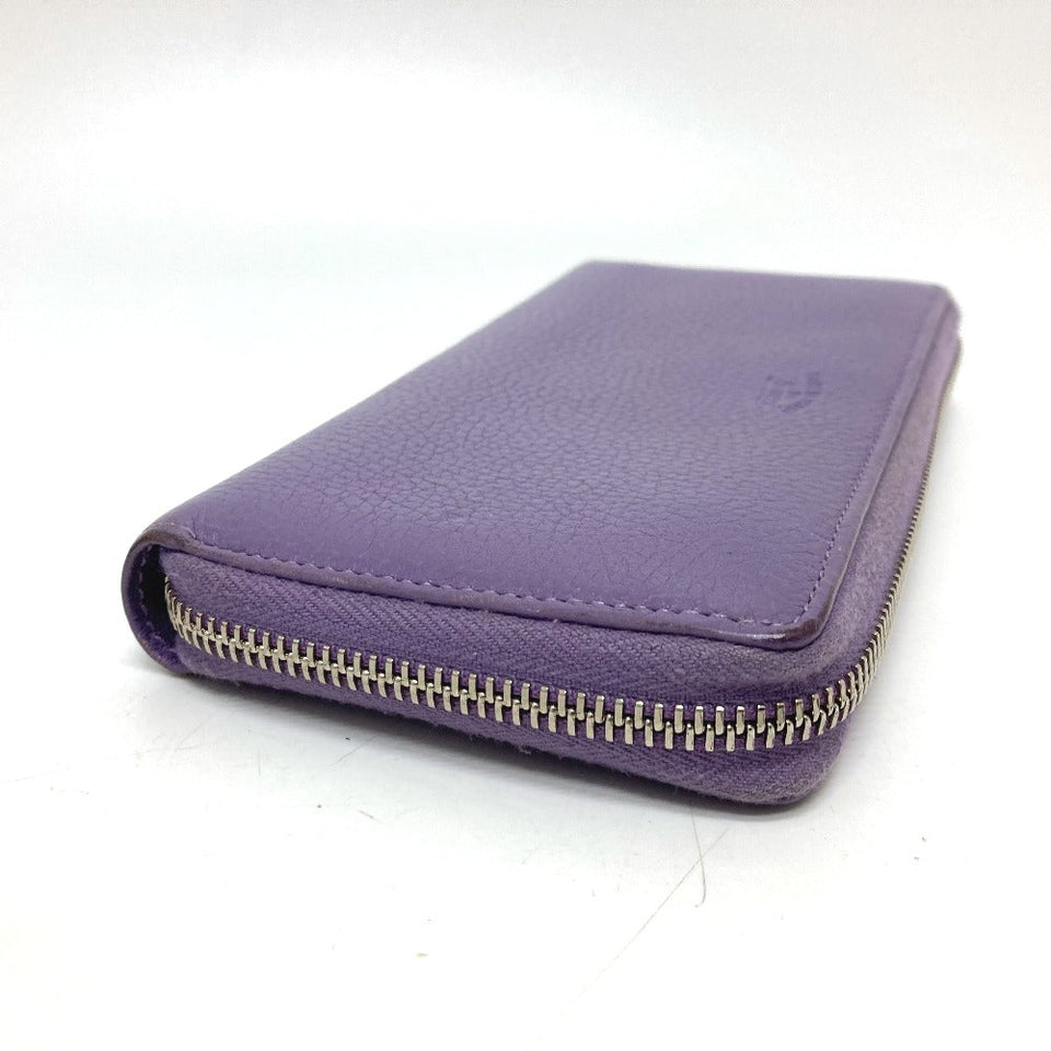 Gucci Long Wallet Purse 307984 leather purple Bamboo tassel Women