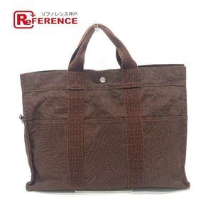 Hermes Tote Bag canvas Brown Her LineTote MM Women