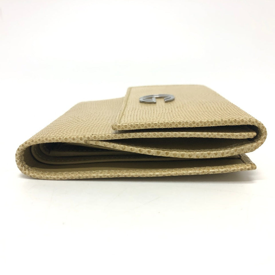 Gucci Folded wallet leather beige GG Marmont logo