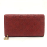 Gucci Long Wallet Purse 212109 Sima leather Red GG Shima Line Women