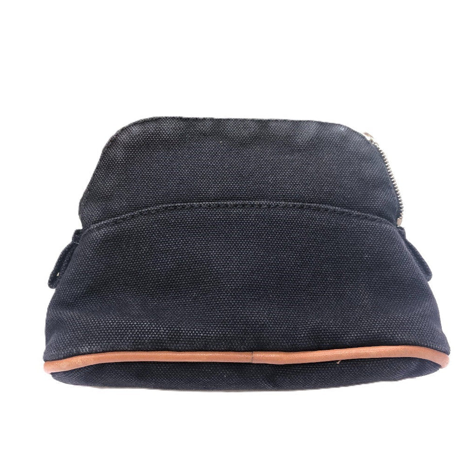 Hermes Cosmetics Pouch canvas black Boride pouch mini mini