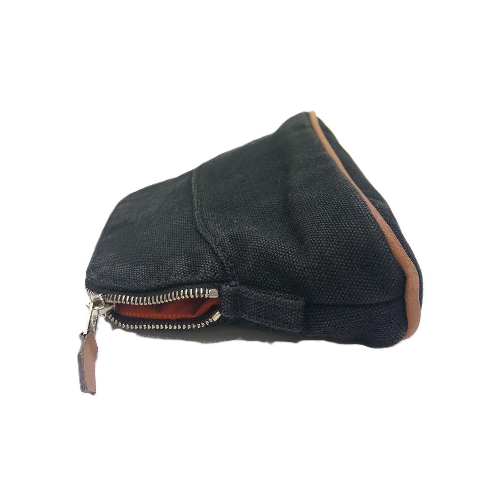 Hermes Cosmetics Pouch canvas black Boride pouch mini mini