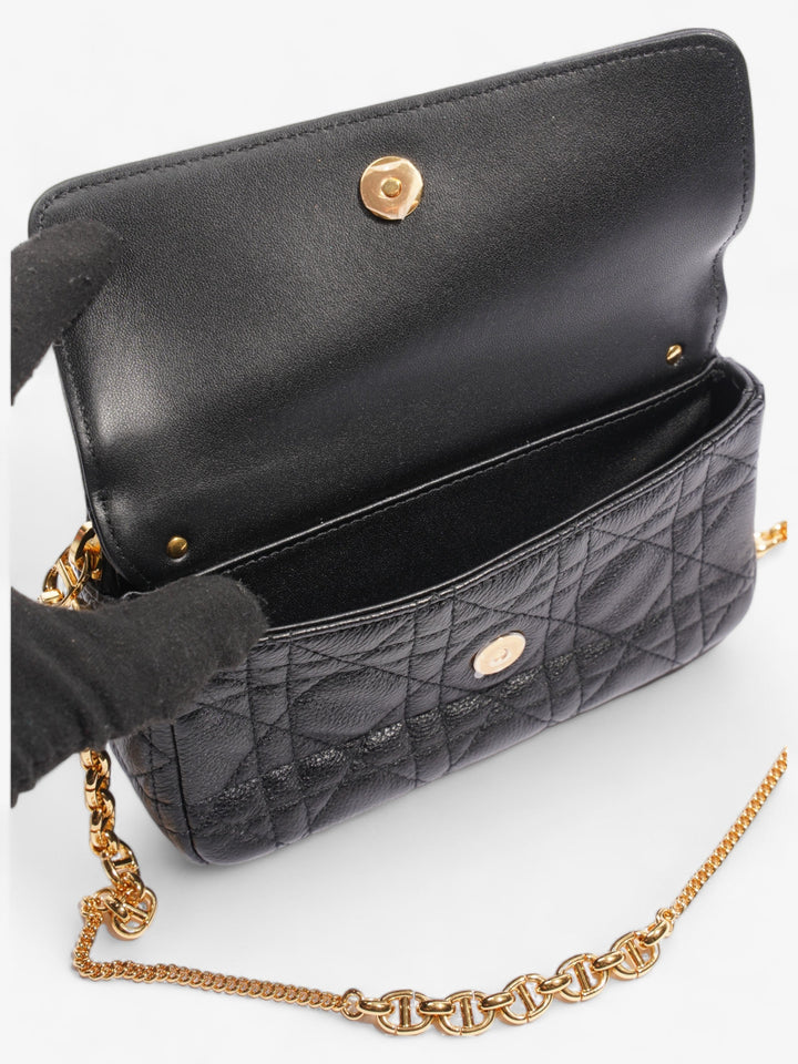 Christian Dior Caro Pouch Black Calfskin Leather