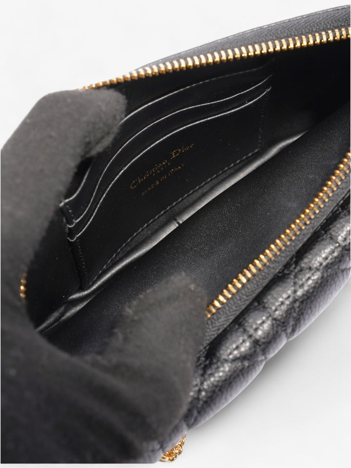 Christian Dior Caro Pouch Black Calfskin Leather