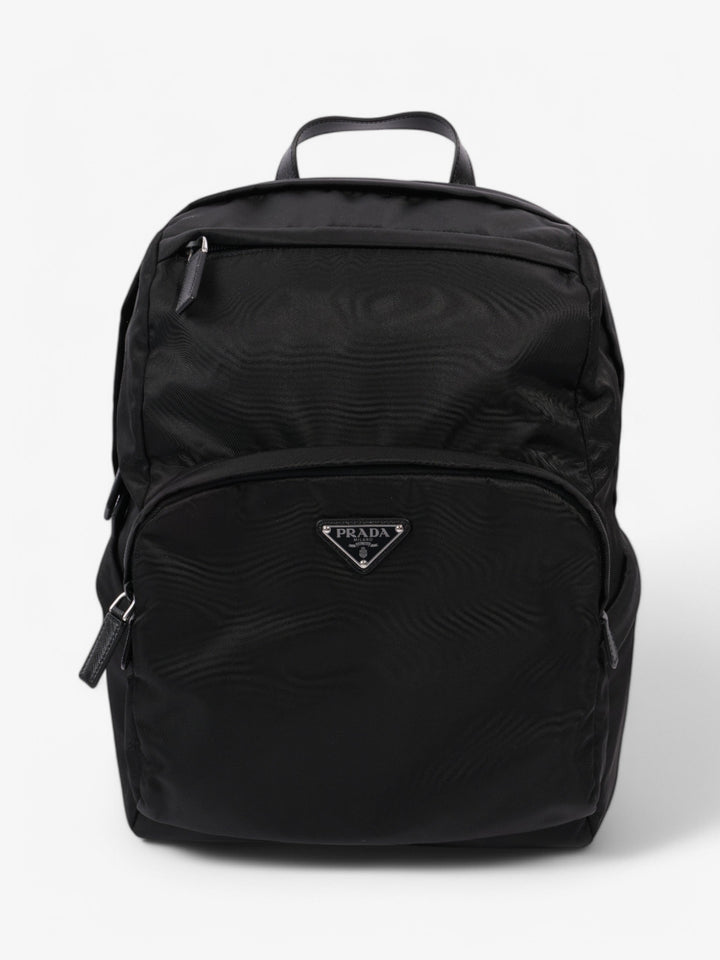 Prada Triangle Logo Backpack Black Re Nylon