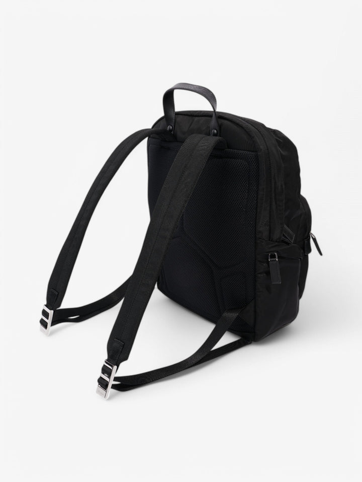 Prada Triangle Logo Backpack Black Re Nylon