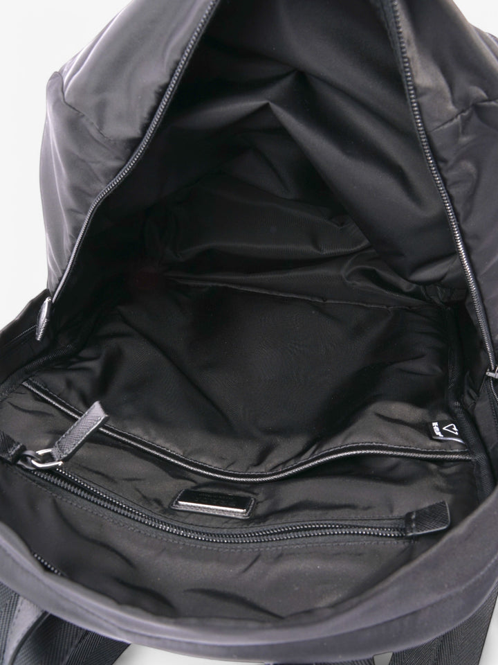 Prada Triangle Logo Backpack Black Re Nylon