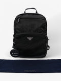 Prada Triangle Logo Backpack Black Re Nylon