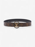Louis Vuitton LV Circle 35MM Reversible Belt Monogram / Black Coated Canvas 95cm 37.5"