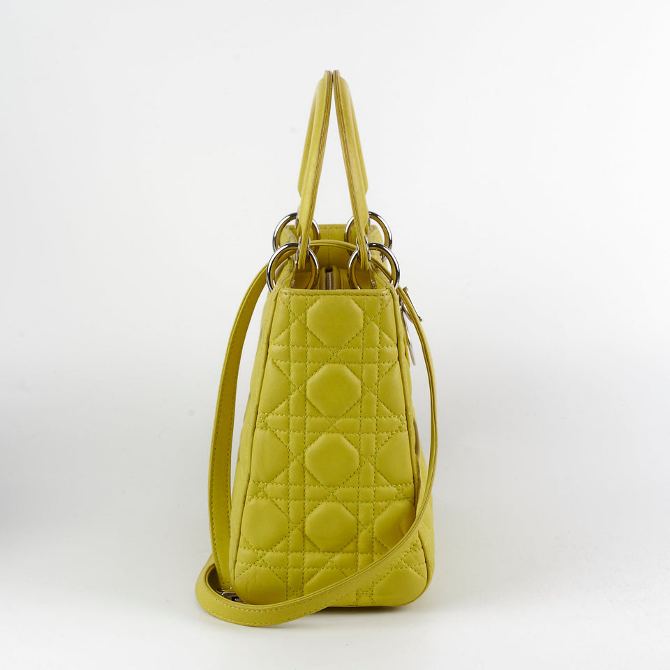 Dior Medium Lady Dior Lambskin Yellow
