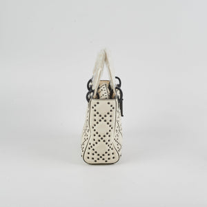 Christian Dior Mini Lady Dior Studded Ivory
