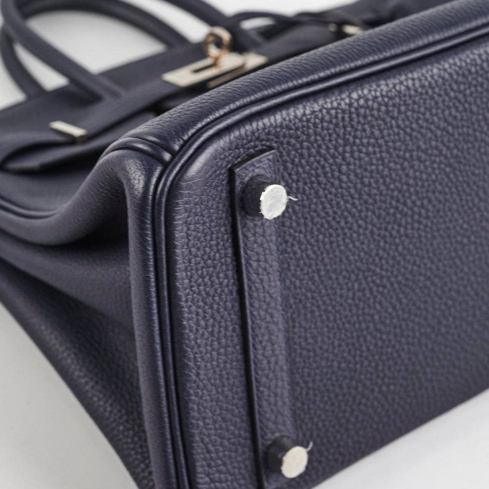 Hermes Birkin 25 Bleu Nuit Togo A Stamp