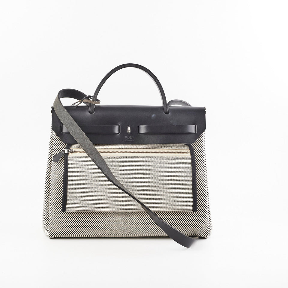 Hermes Herbag Zip 31 Retourne Black/White - Y Stamp