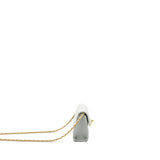 Chanel CC Enamel Heart Mini Flap Clutch With Chain Lambskin Light Grey