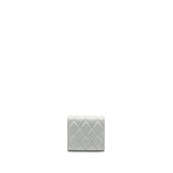 Chanel CC Enamel Heart Mini Flap Clutch With Chain Lambskin Light Grey