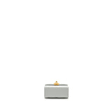 Chanel CC Enamel Heart Mini Flap Clutch With Chain Lambskin Light Grey