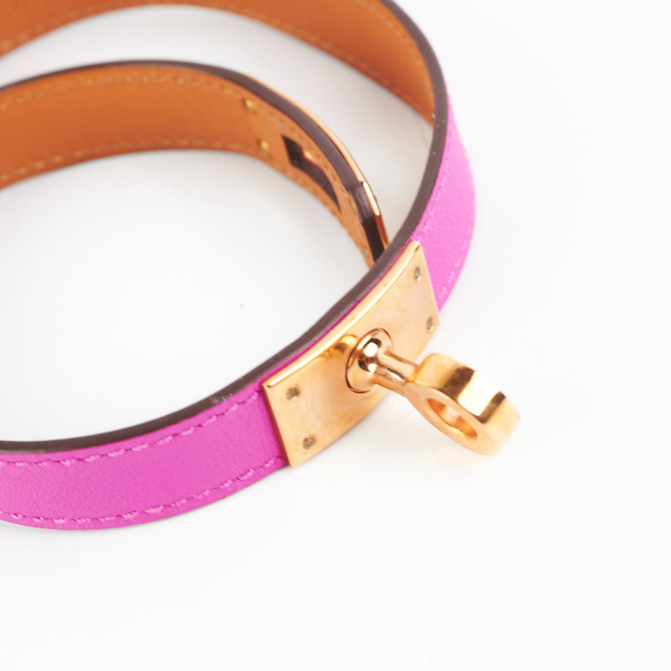 Hermes Kelly Double Tour Purple Bracelet Size T2 15.5cm