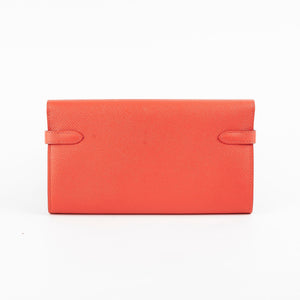 Hermes Kelly Long Wallet Epsom Rose Jaipur X Stamp (2016)