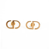 Christian Dior CD Logo Gold Earrings Costume Jewellery