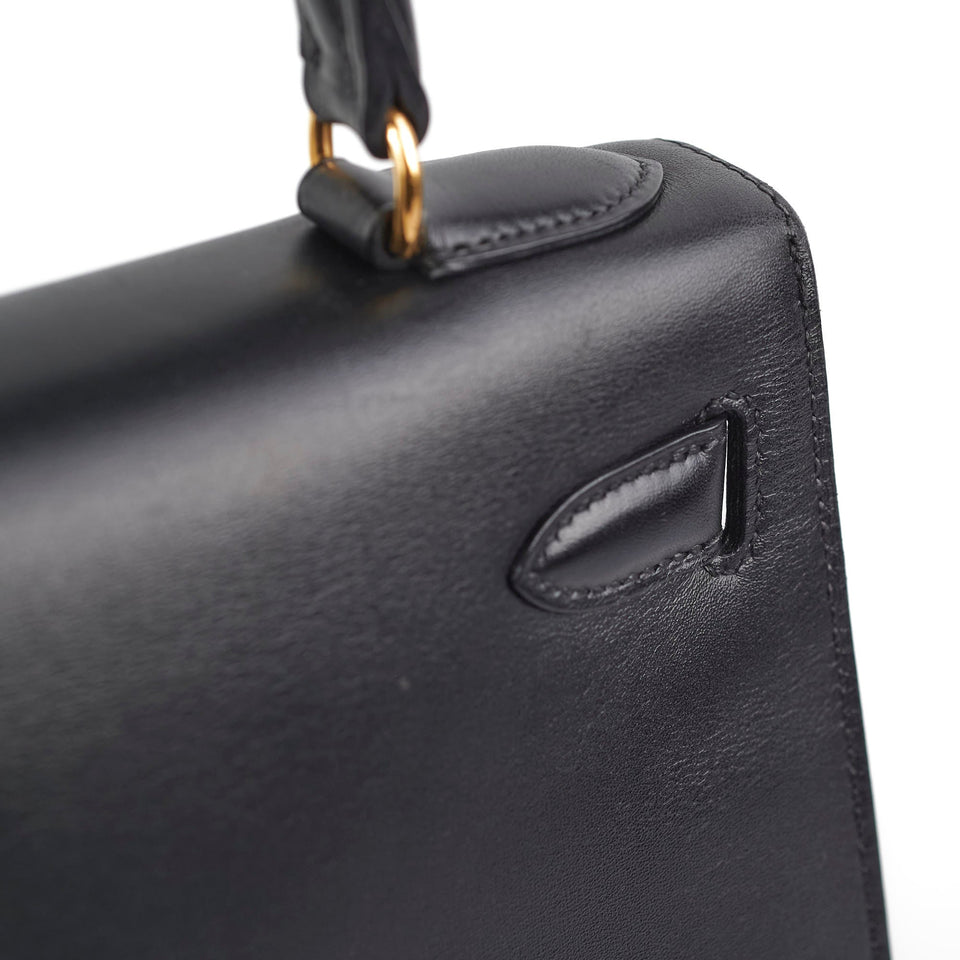 Hermes Kelly 28 Box Calf Black - Z Circle Stamp 1996
