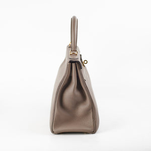 Hermes Kelly 28 Gris Asphalte Clemence - A Stamp