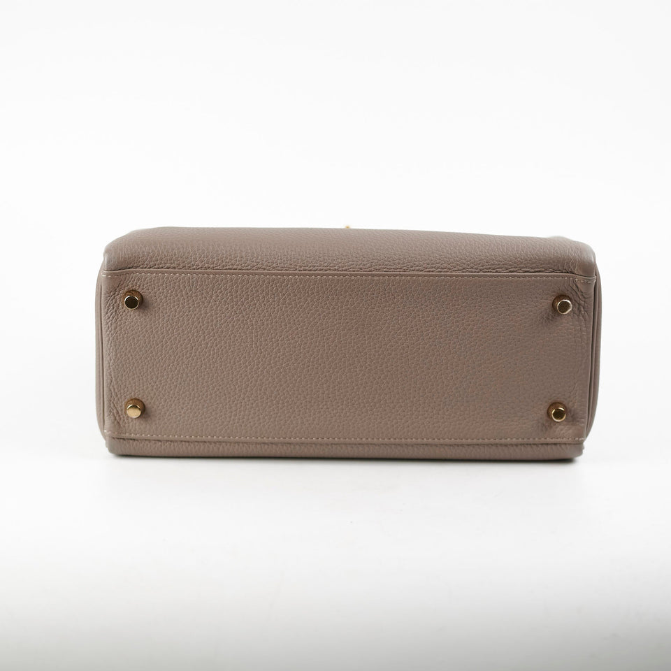 Hermes Kelly 28 Gris Asphalte Clemence - A Stamp