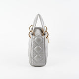 Christian Dior Lady Dior Mini Lambskin Grey